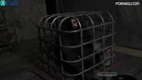Ruined red haired MILF gets locked in metal cage showing off her tits - new.porneq.com on unlisto.com